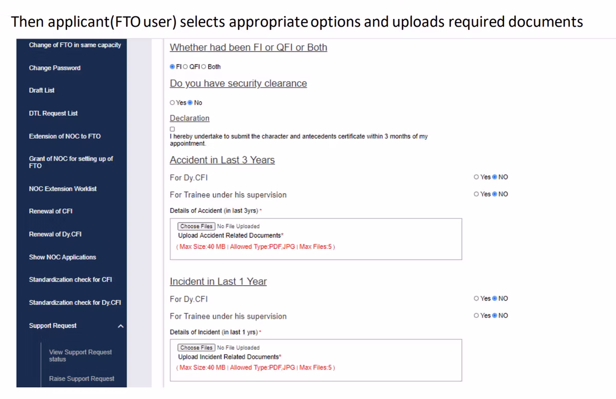eGCA portal step screenshot