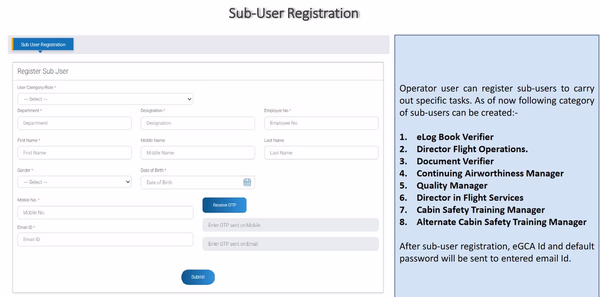 eGCA portal step screenshot