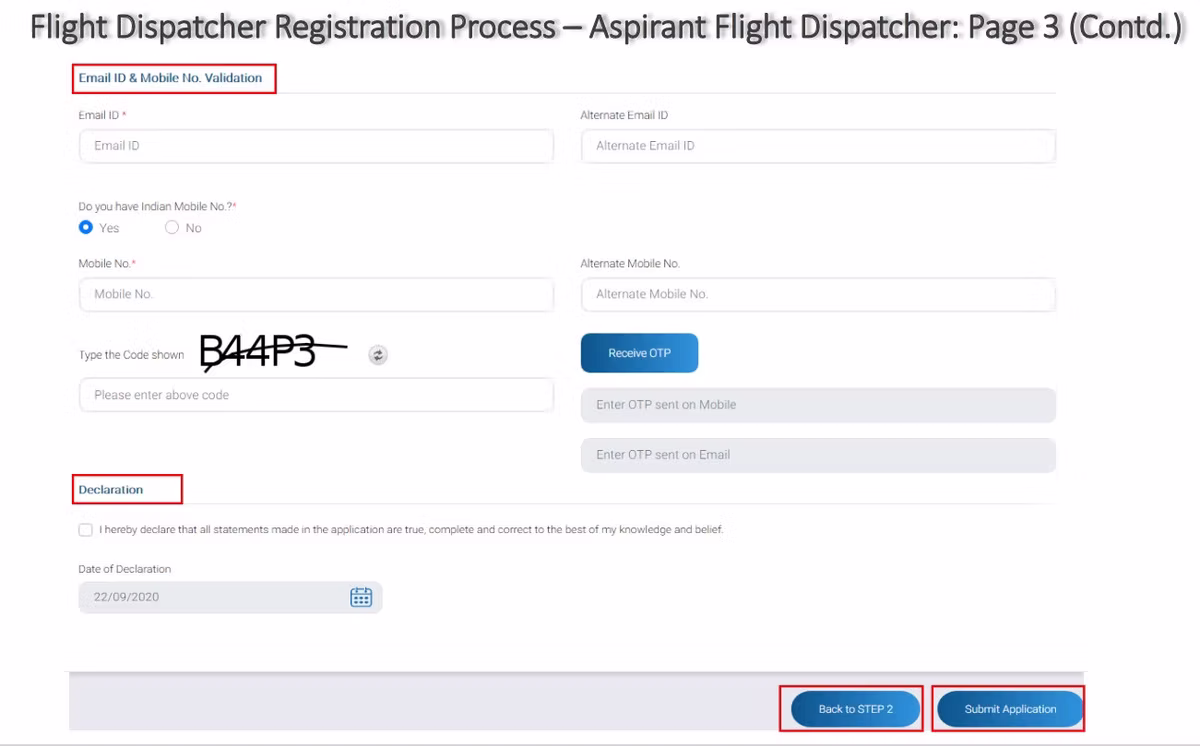 eGCA portal step screenshot