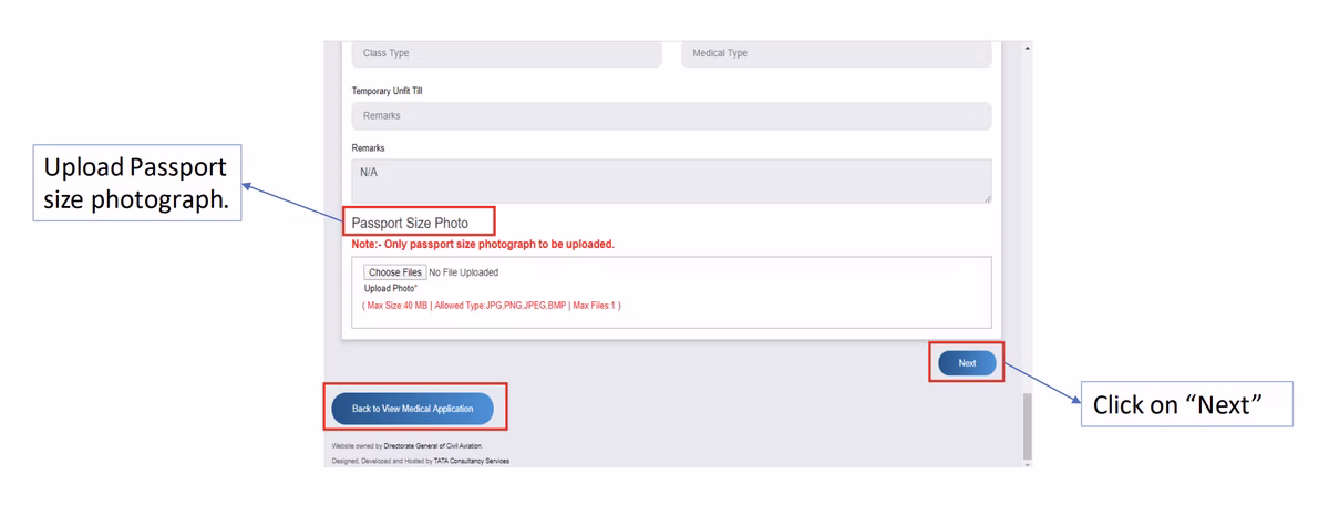 eGCA portal step screenshot