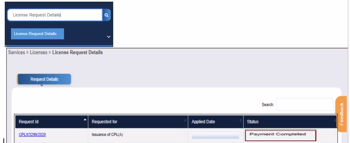 eGCA portal step screenshot