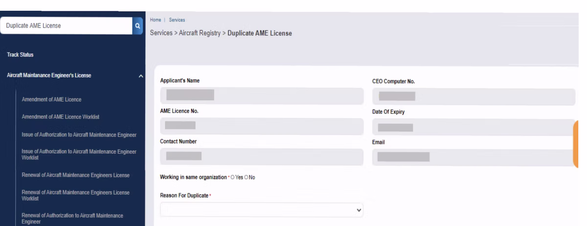 eGCA portal step screenshot