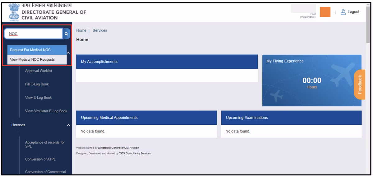Step 2: Once you're logged in, find the 'Services' pane on the left of your dashboard. Click on 'Request for Medical…