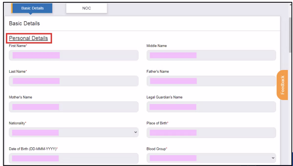 Step 4: Verify your basic details and personal details.