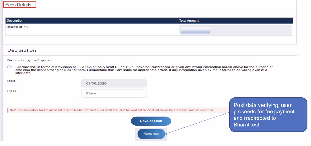 eGCA portal step screenshot