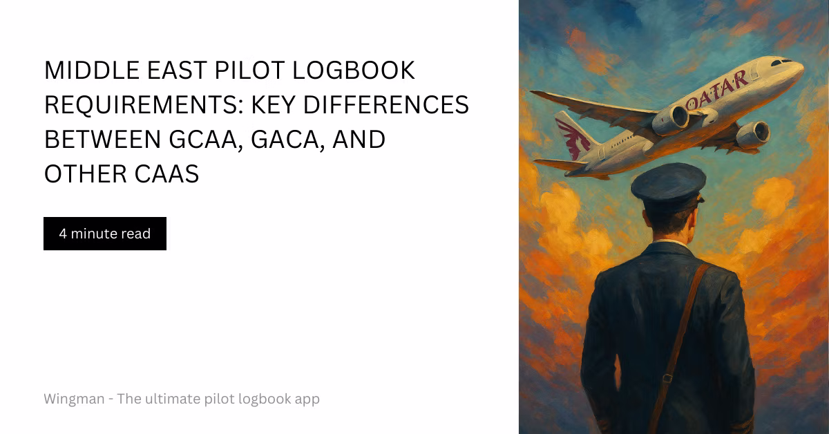 Middle East Pilot Logbook Requirements: Key Differences Between GCAA, GACA, and Other CAAs