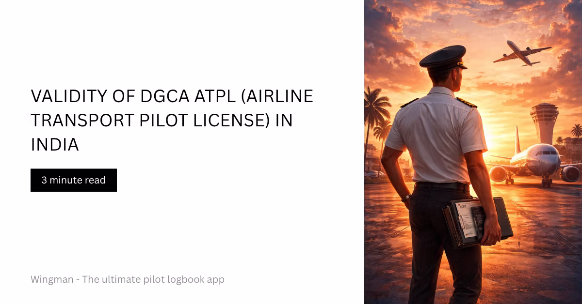 Validity of DGCA ATPL (Airline transport pilot license) in India
