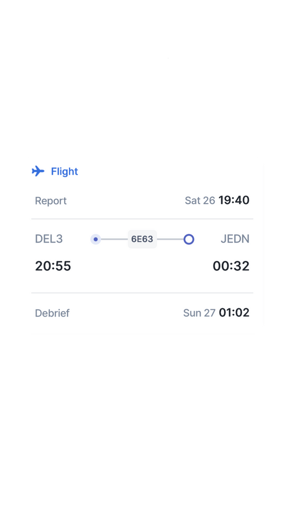AirRoster schedule on a phone