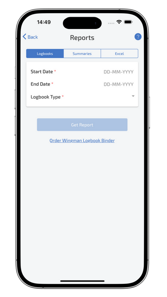 download any logbook format screen on a phone 1