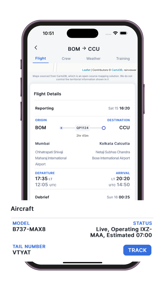 mini preflight briefing screen on a phone 1