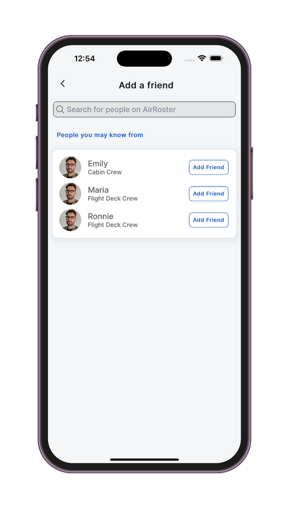 view friends roster screen on a phone 1
