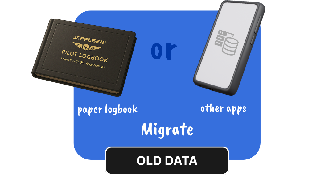 Wingman Pilot Logbook assisted data migration screen