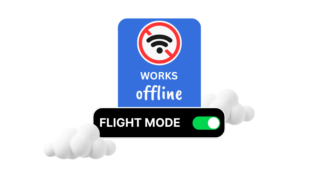 Wingman Pilot Logbook logging a flight offline with no internet connection