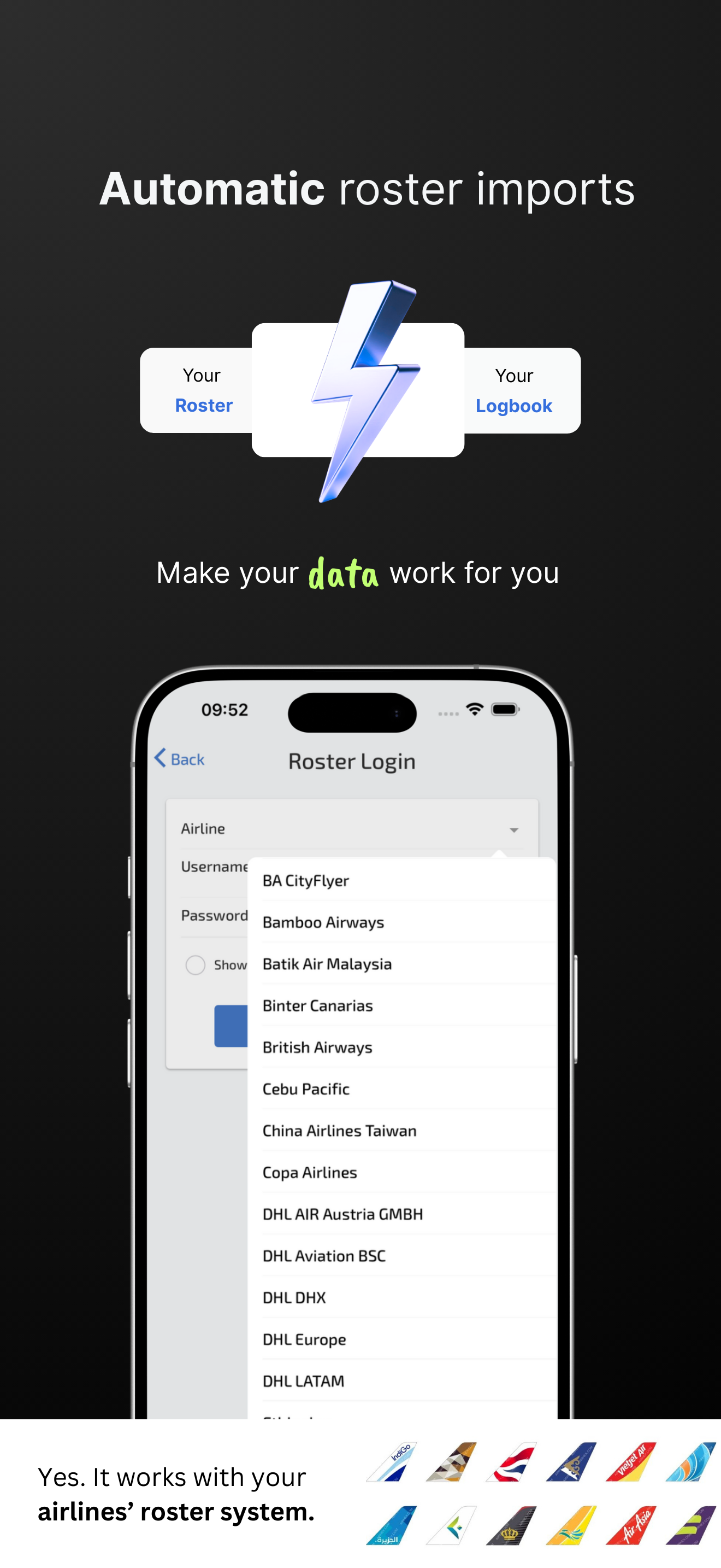 Automatic Roster Import for Airline Pilots